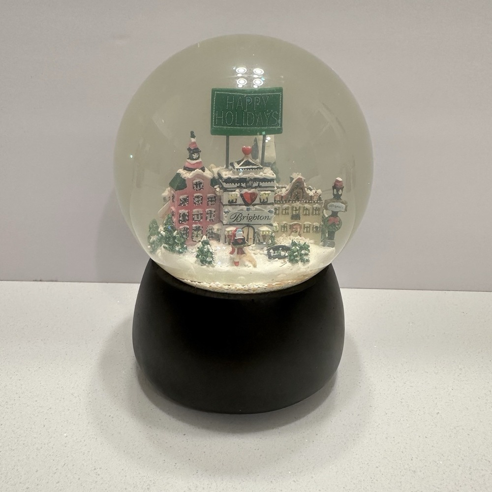 Vintage Christmas BRIGHTON VILLAGE Storyland Musical Snow Globe – "Let it Snow"
